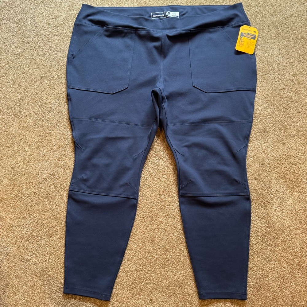 Carhartt Blue Leggings Force Fitted Midweight Utility Pants Plus Size 3X 24/26
